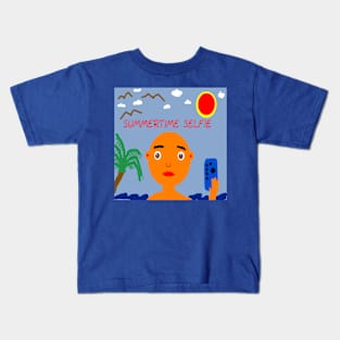 Summertime Selfie illustration Kids T-Shirt